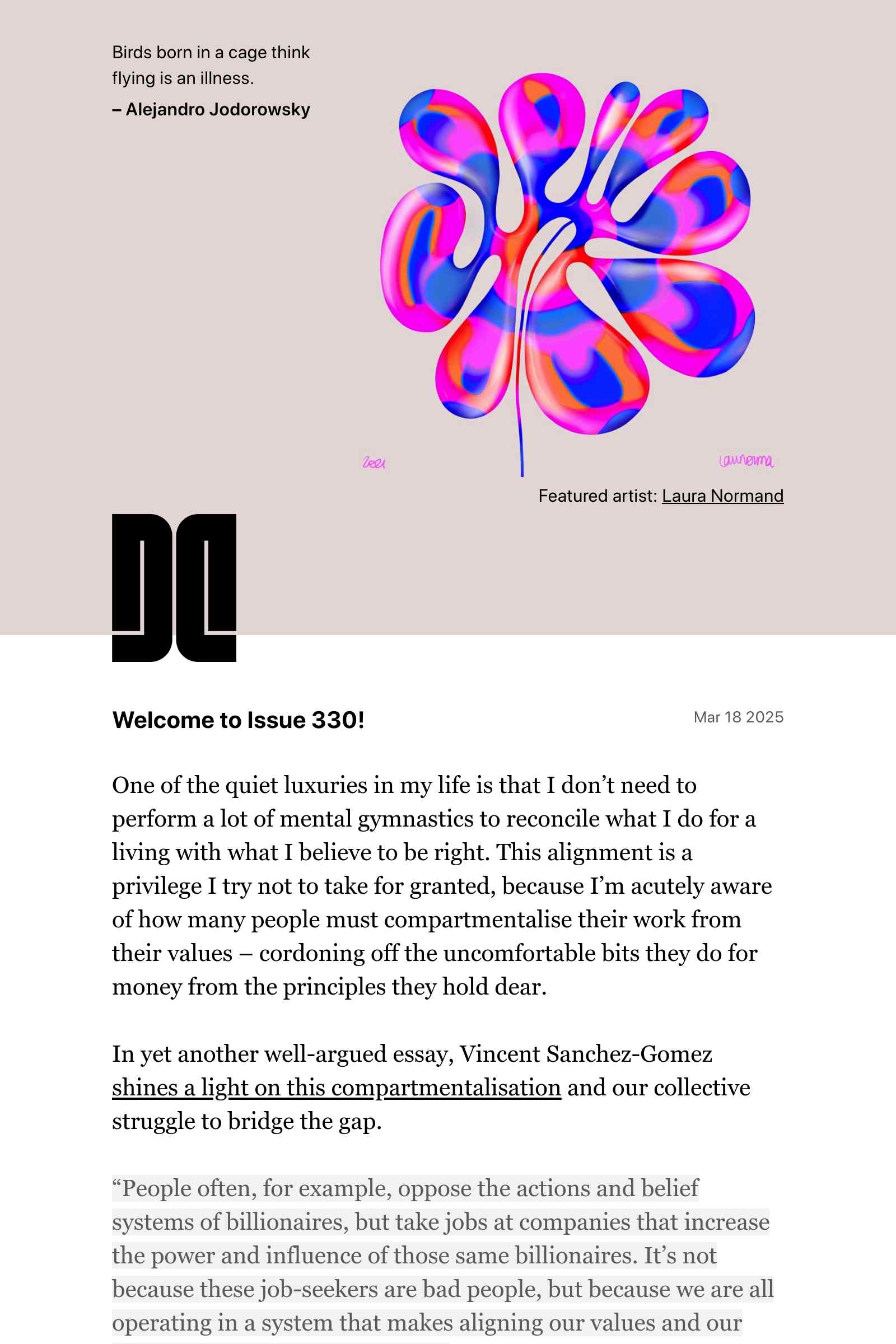 Screenshot of the latest issue