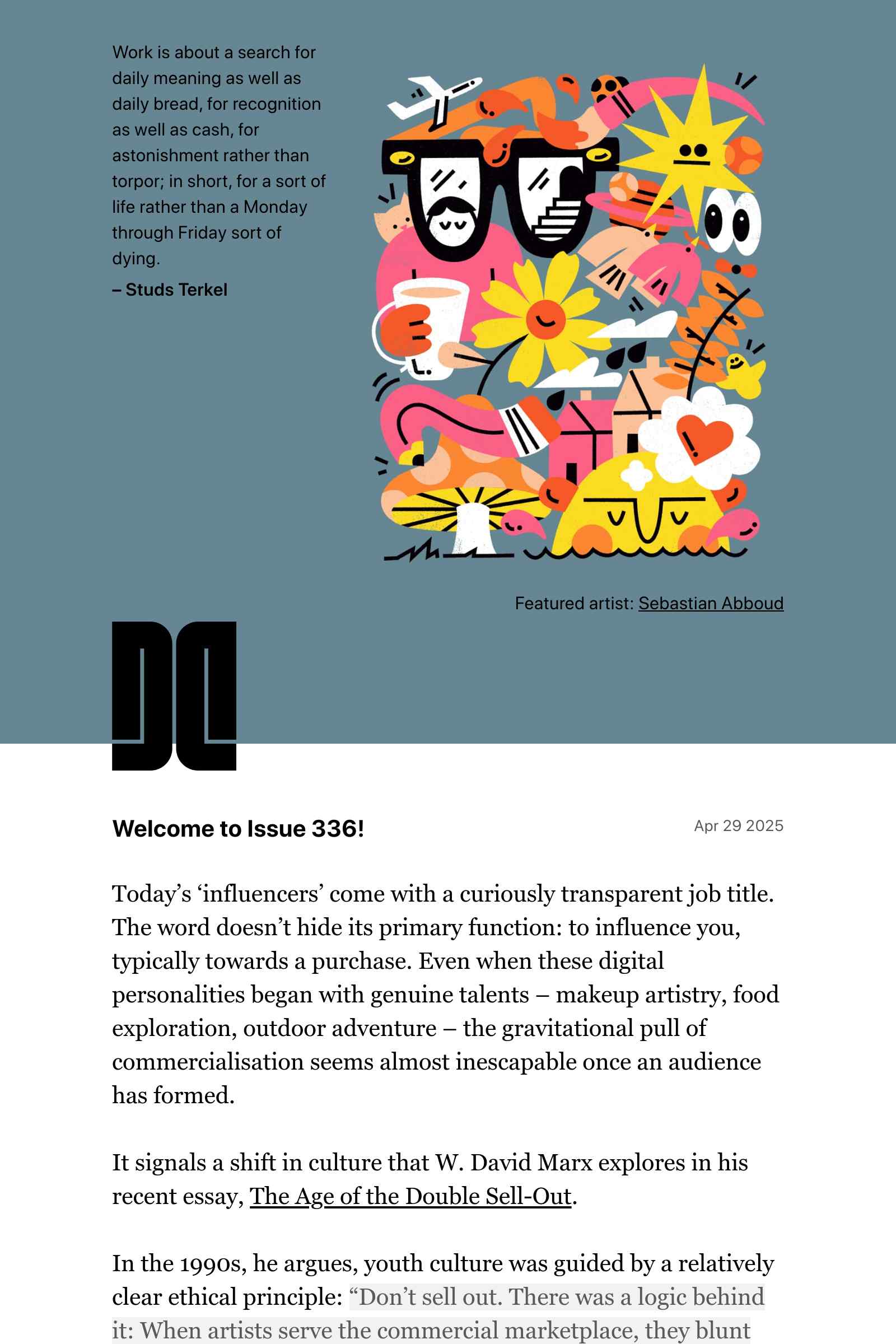 Screenshot of the latest issue