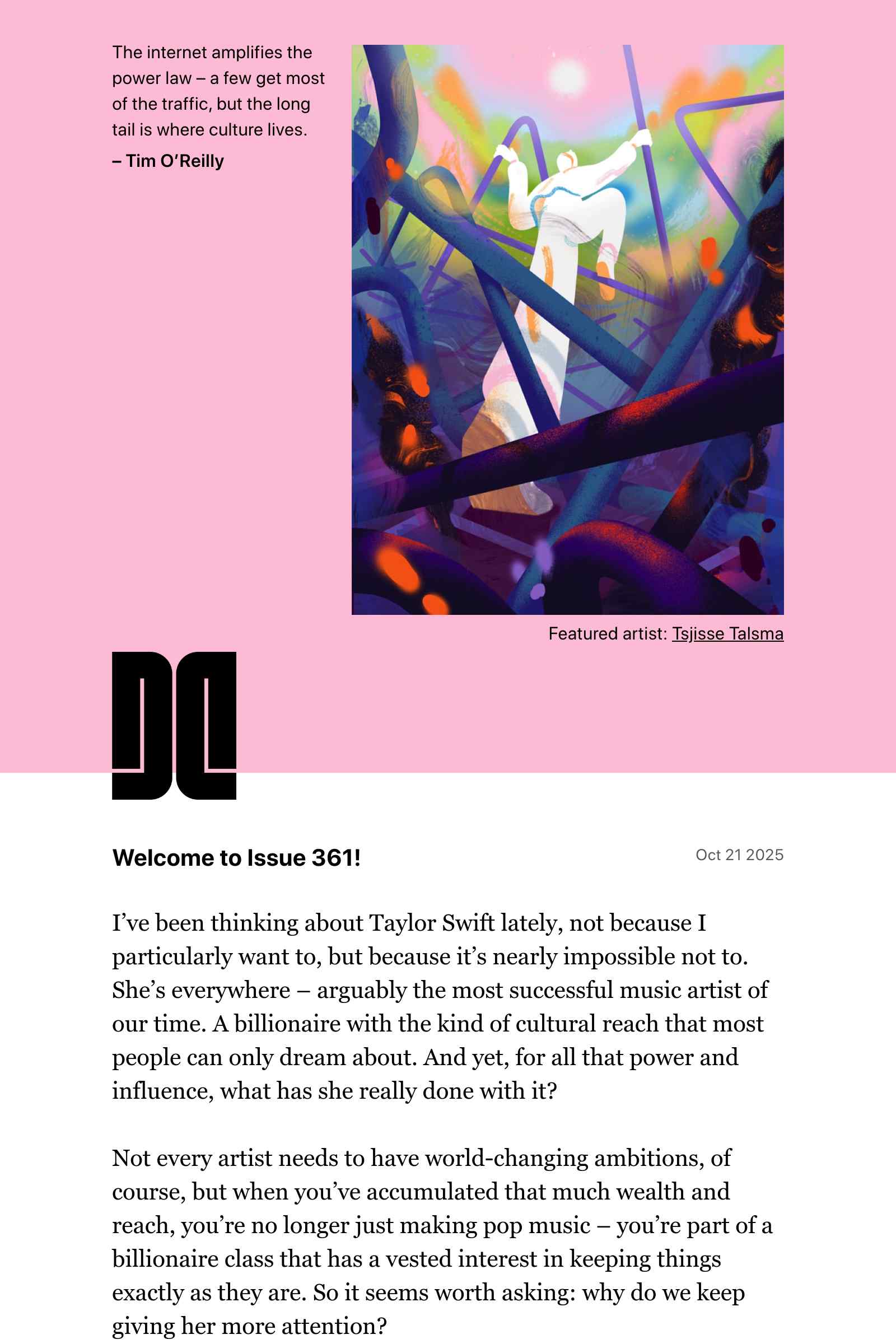 Screenshot of the latest issue