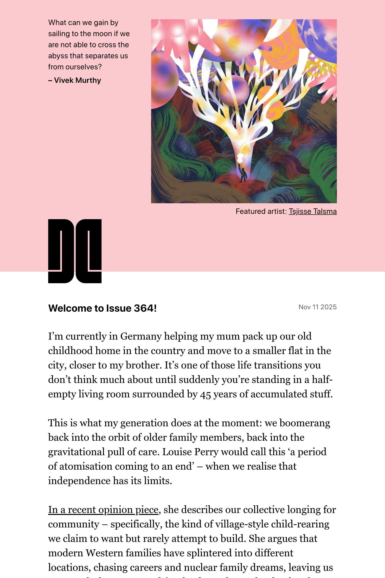 Screenshot of the latest issue