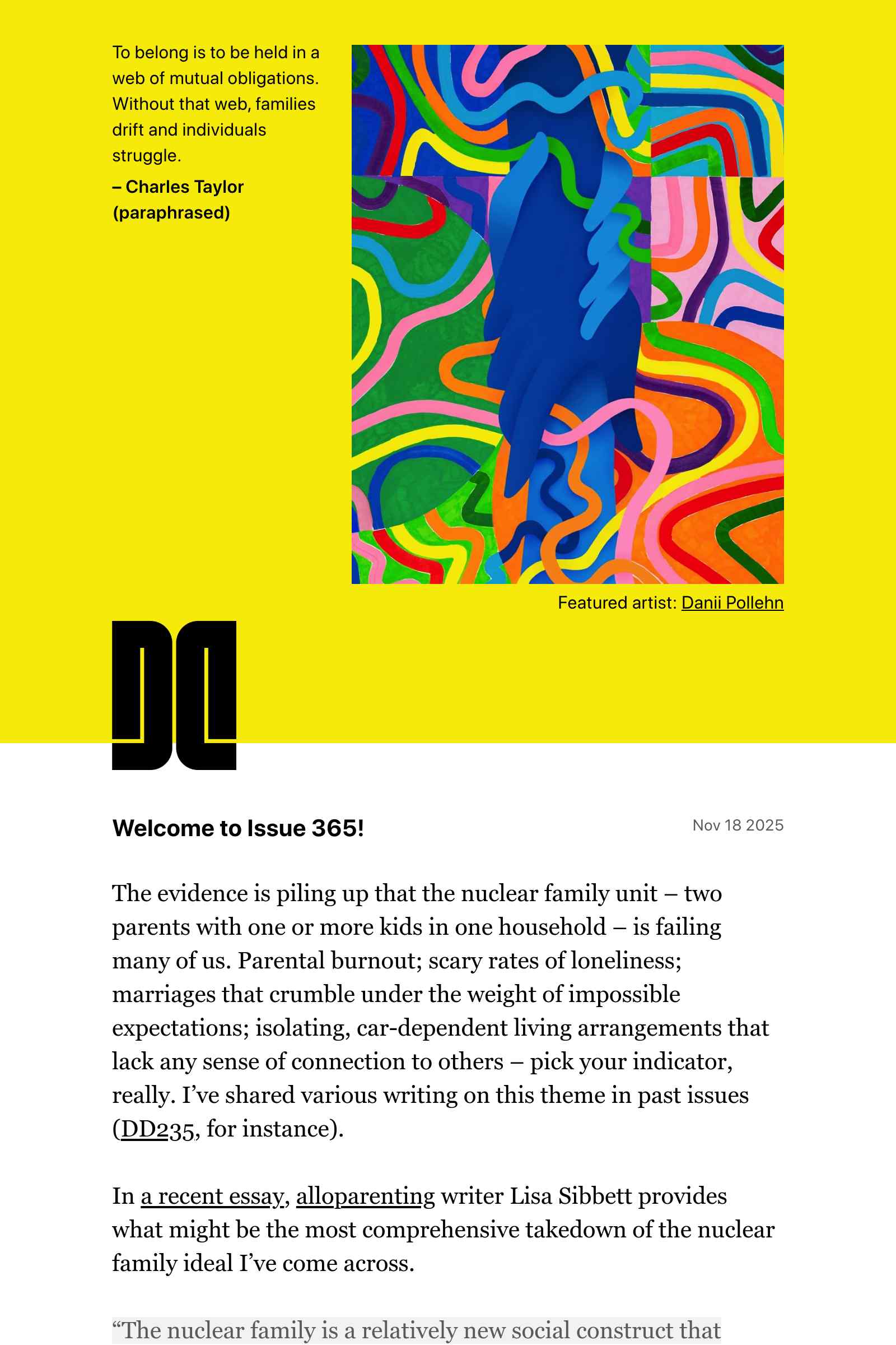 Screenshot of the latest issue