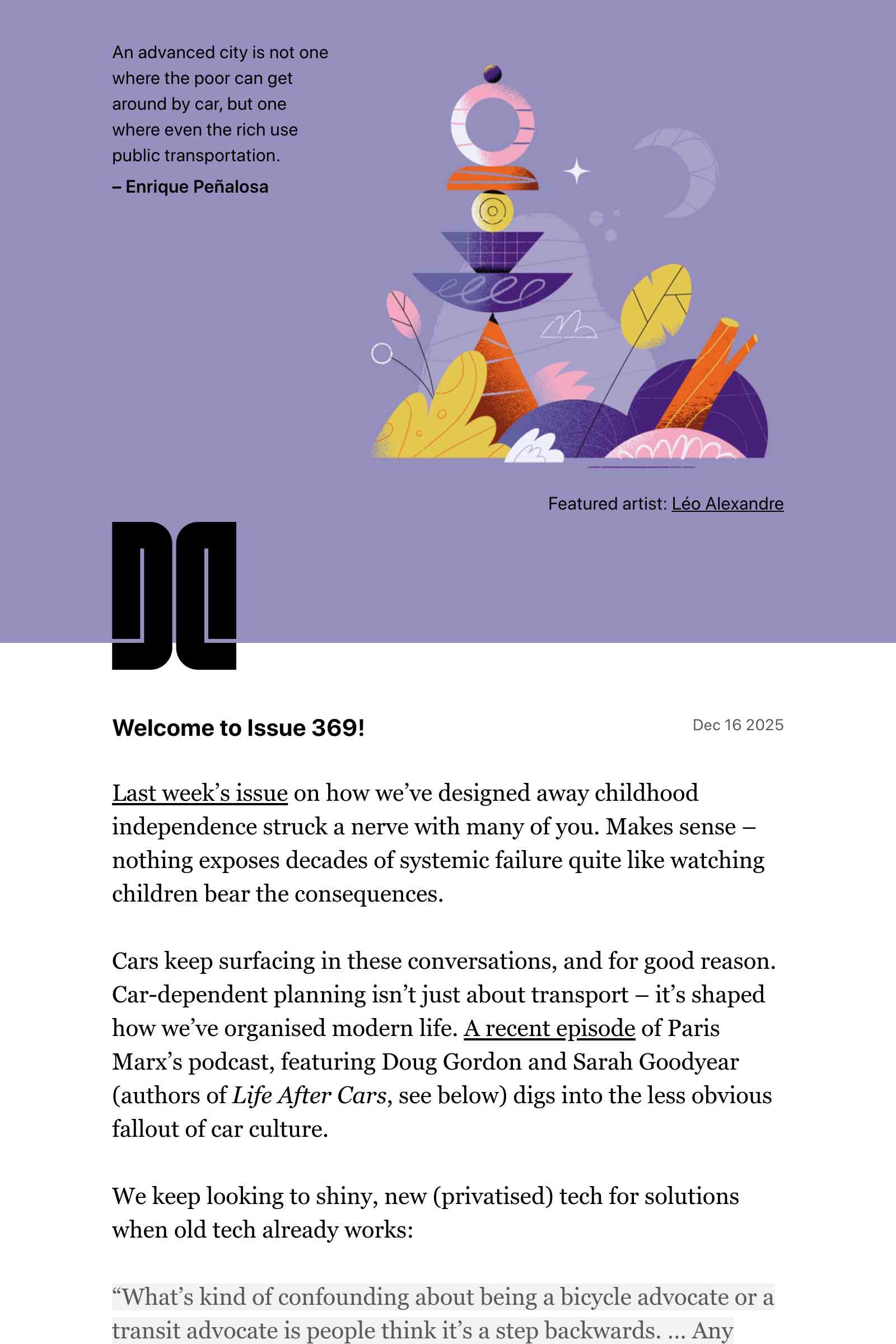 Screenshot of the latest issue