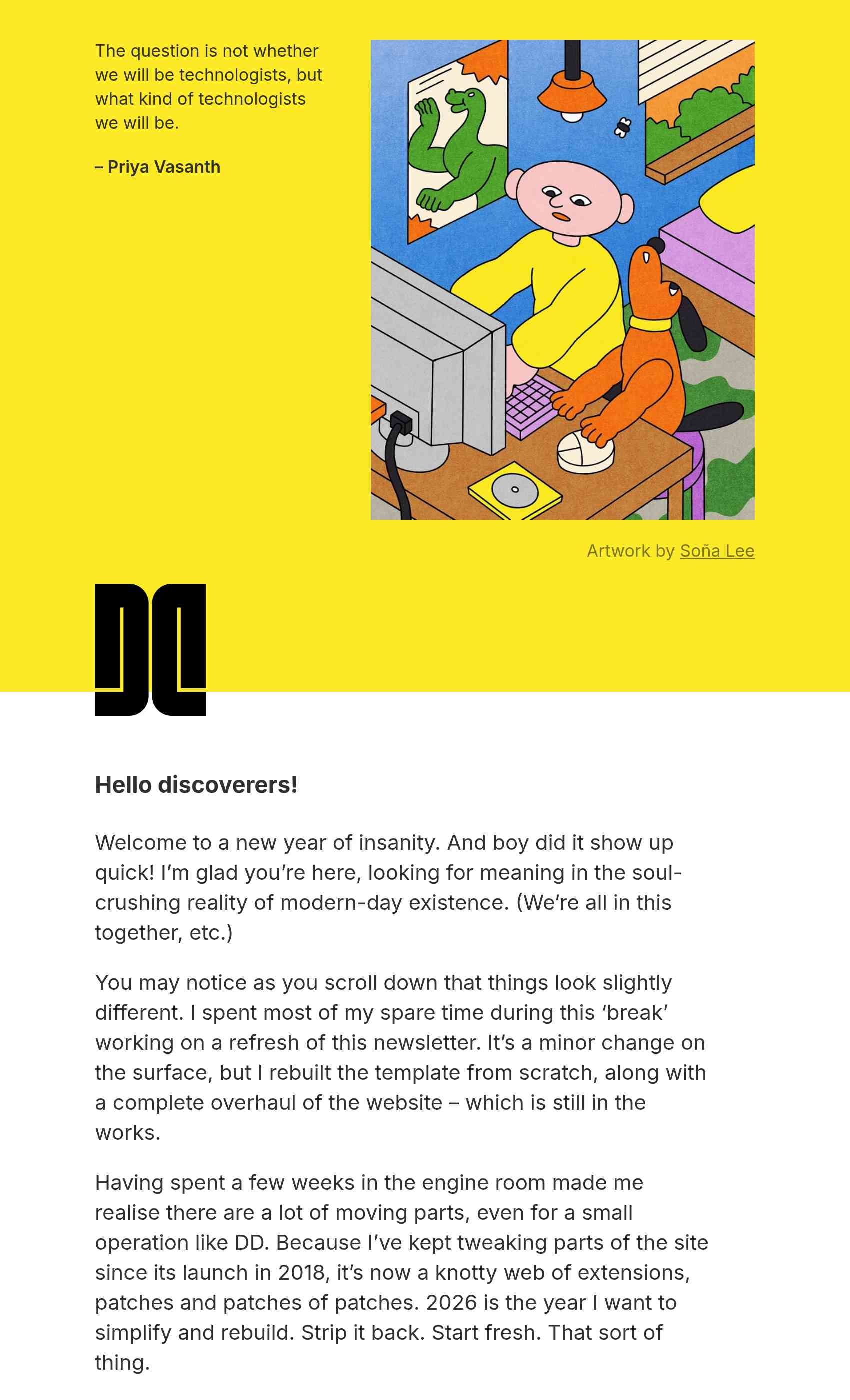 Screenshot of the latest issue