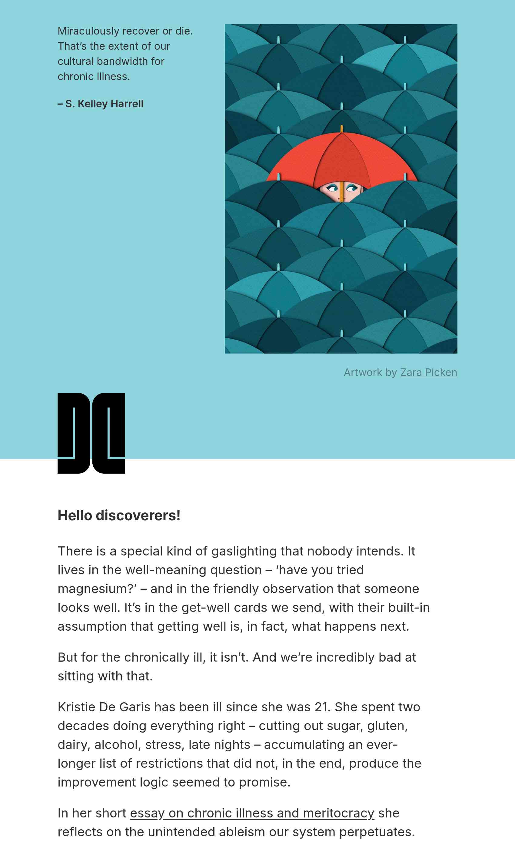 Chronically, get well soon